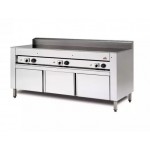 ELECTRIC COOKER ON CABINET WITH STAINLESS STEEL DOORS mod C.PE10 WITH IRON TOP