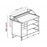 NEUTRAL SHOWCASE PIZZA MOD. MIX VBD LOW STRAIGHT GLASS H 115.1 W 150