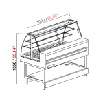 SHOWCASE NEUTRAL BREAD MOD. MIX VAC TALL GLASS CURVED W 100