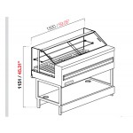 SHOWCASE BREAD NEUTRAL MOD.MIX VBD GLASS LOW STRAIGHT W 150 H 115.1