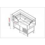 STATIC COLD SNACK MIX SHOWCASE WITH TERMINAL 90° LOW STRAIGHT GLASS UC