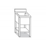 SINK WITH SHELF 1 TANK ON LEGS W80XD70XH85